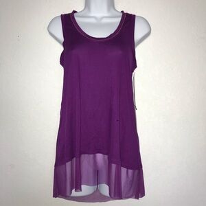 NWT Jennifer Lopez Stretch Knit & Mesh Top XS *